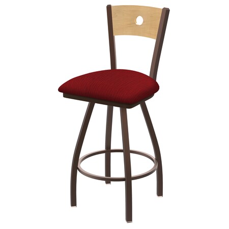 Holland Bar Stool Co 25" Swivel Counter Stool, Brnz Finish, Nat Back, Graph Ruby Seat X830
